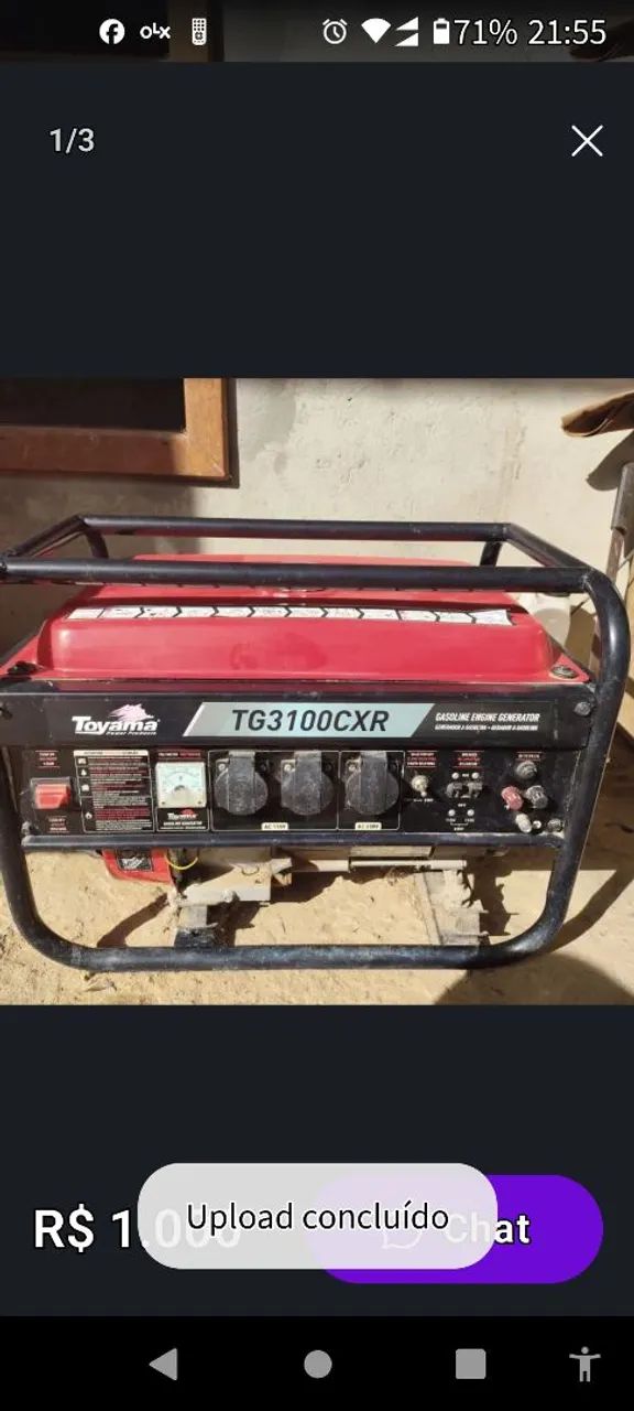 Gerador Toyama 3100 a gasolina 