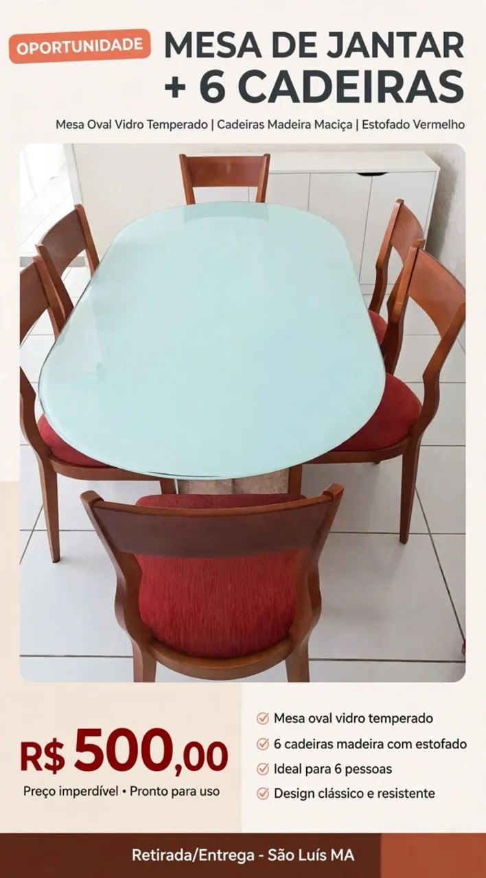 Mesa de jantar com 6 cadeiras  - Foto 2
