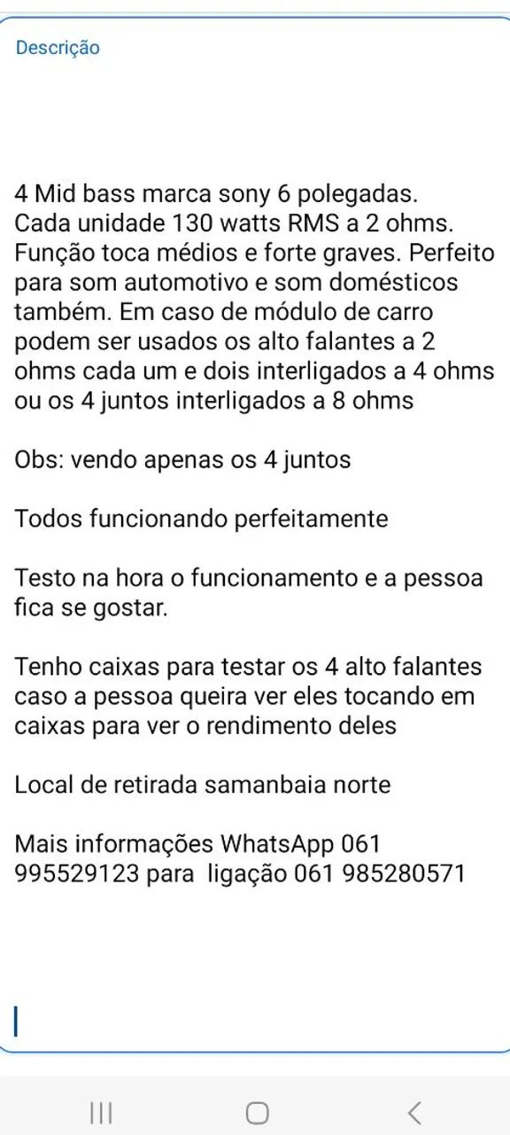 Mid bass sony 6 polegadas toca médios e forte graves. Leia toda a descrição.  - Foto 2