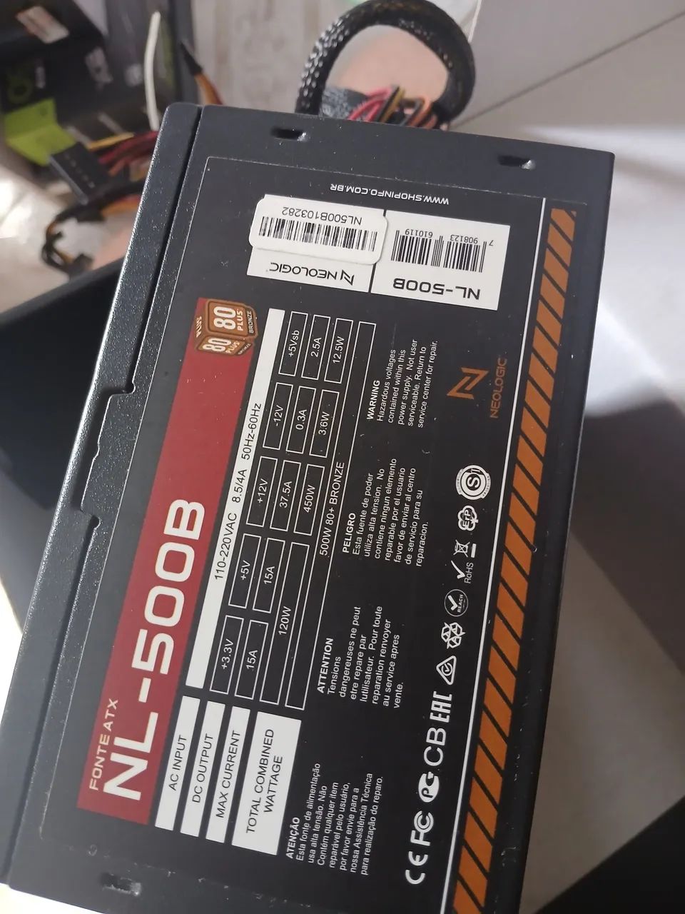 Fonte 500w 80plus 