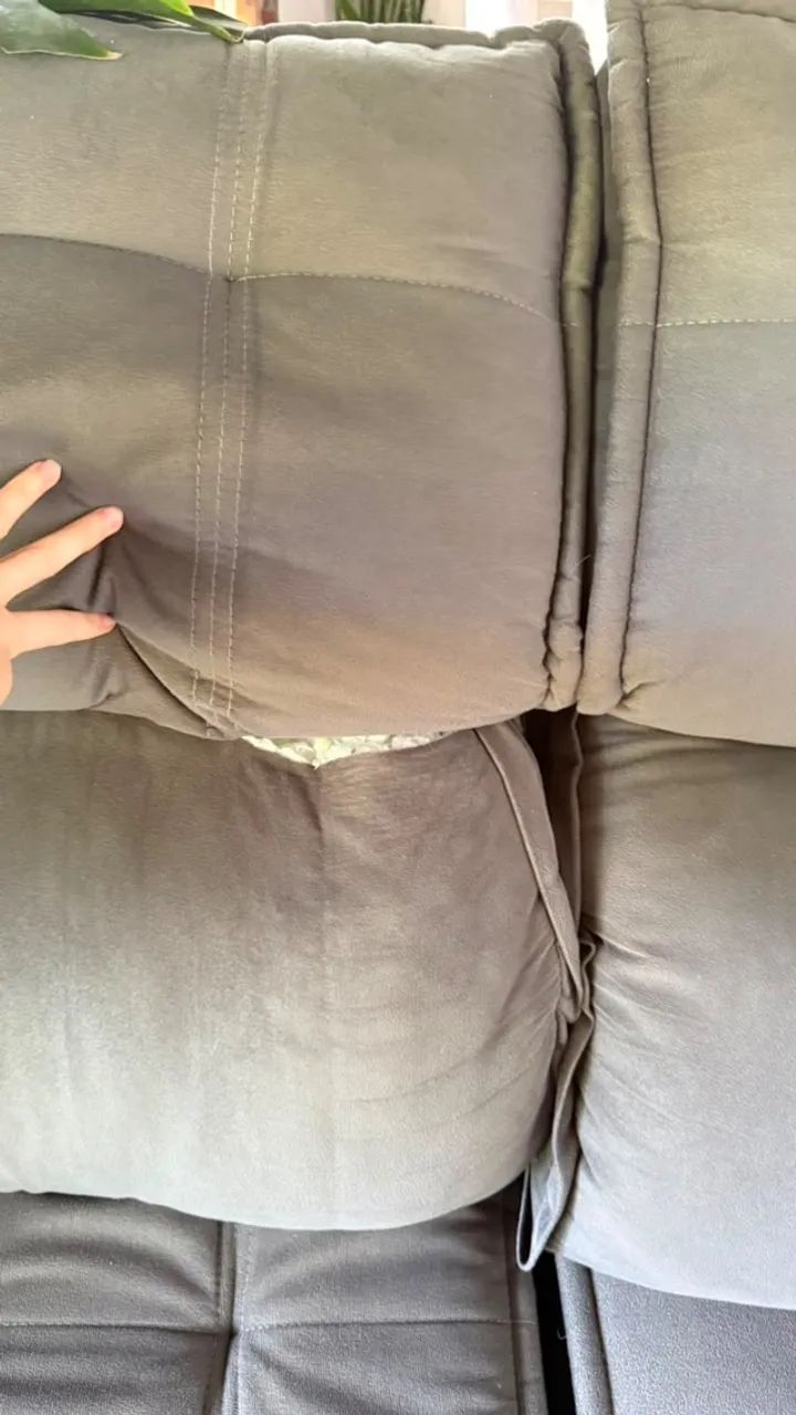 Sofá Retrátil e Reclinável 1,80M Molas Ensacadas Suede Cinza - Foto 3