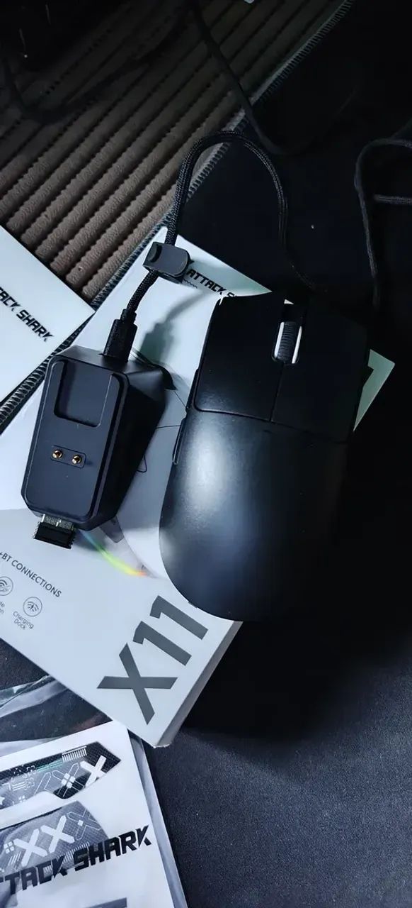 Mouse Attack Shark X11 Preto Sem Fio Bluetooth para PC e Notebook - Foto 2