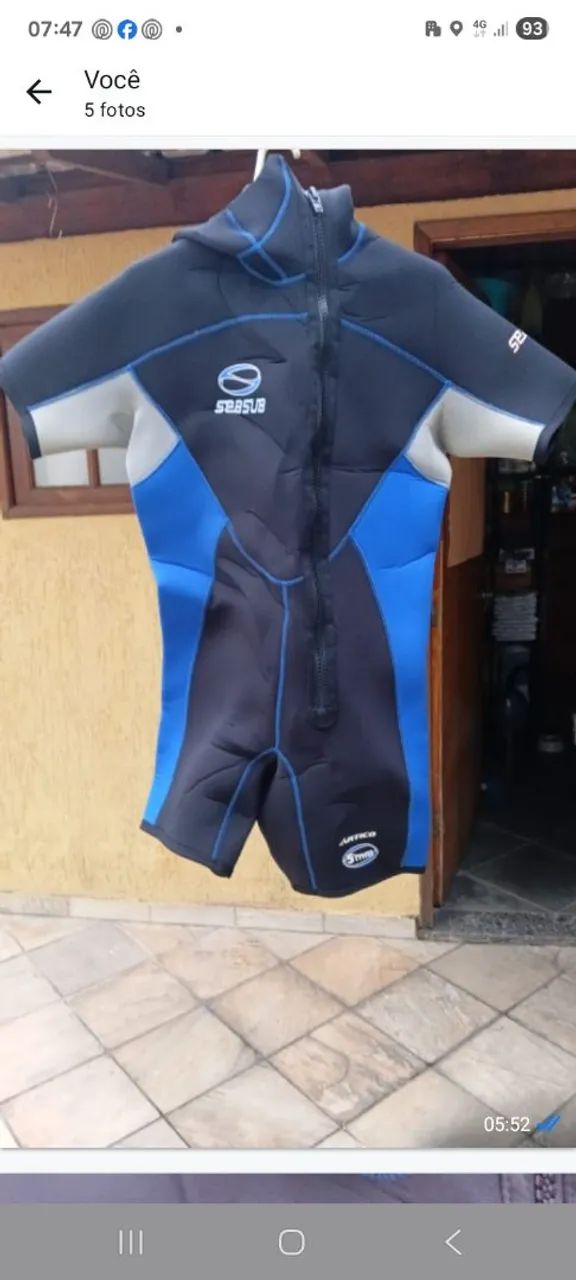 Short jonh neoprene Lycra com capuz NOVO  - Foto 5