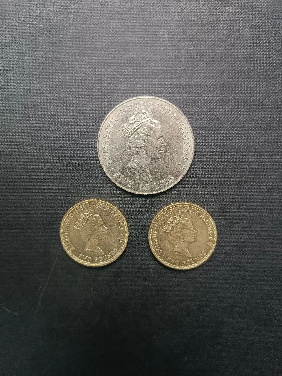 Moedas de prata antiga, 5 pounds e 2 poundsx 1996 - 1945