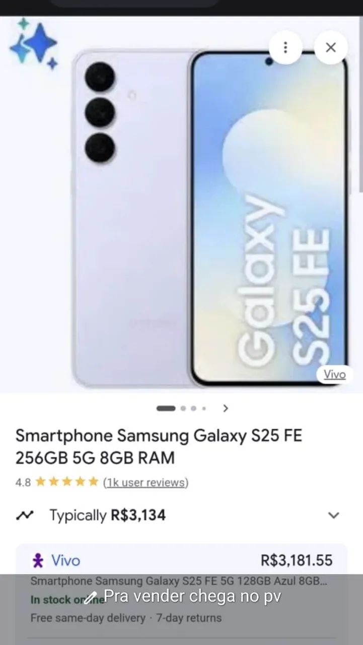 Vendo celular s25 fe