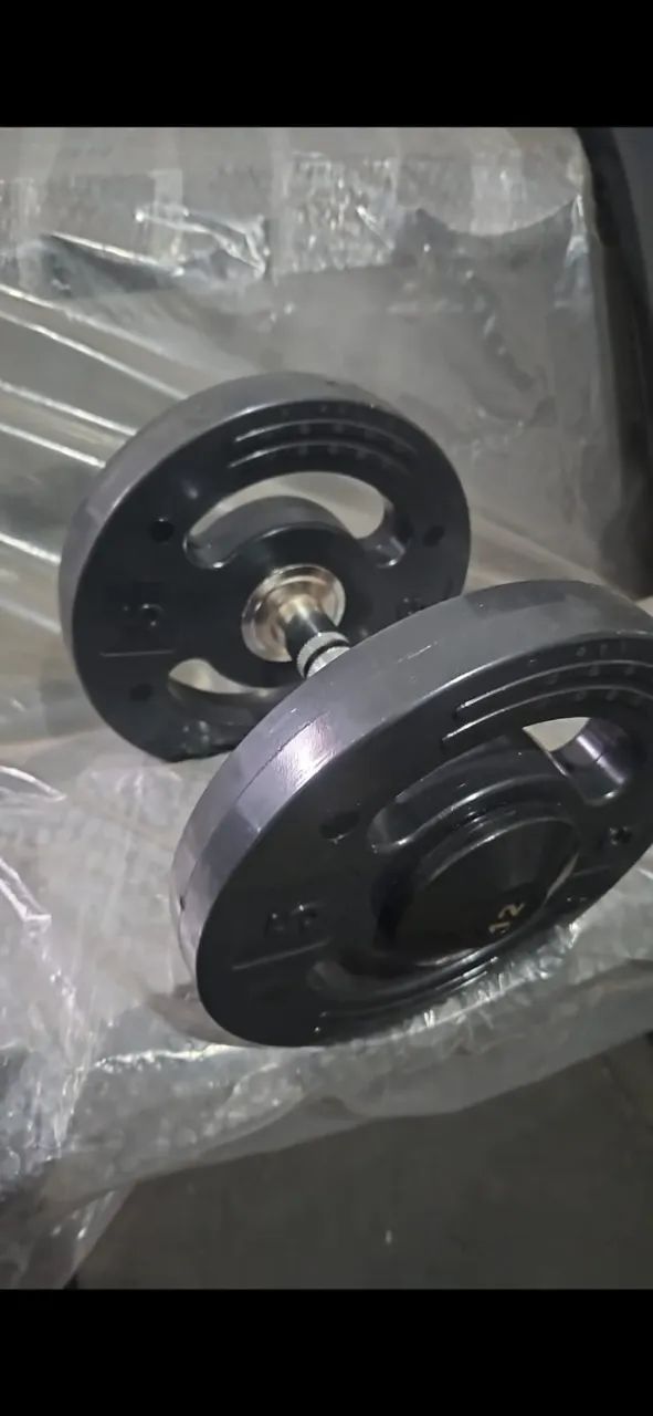 Kit Dumbbell injetado Premium pegada em aço cromado, recartilhada 12Kg a 30Kg - Foto 6