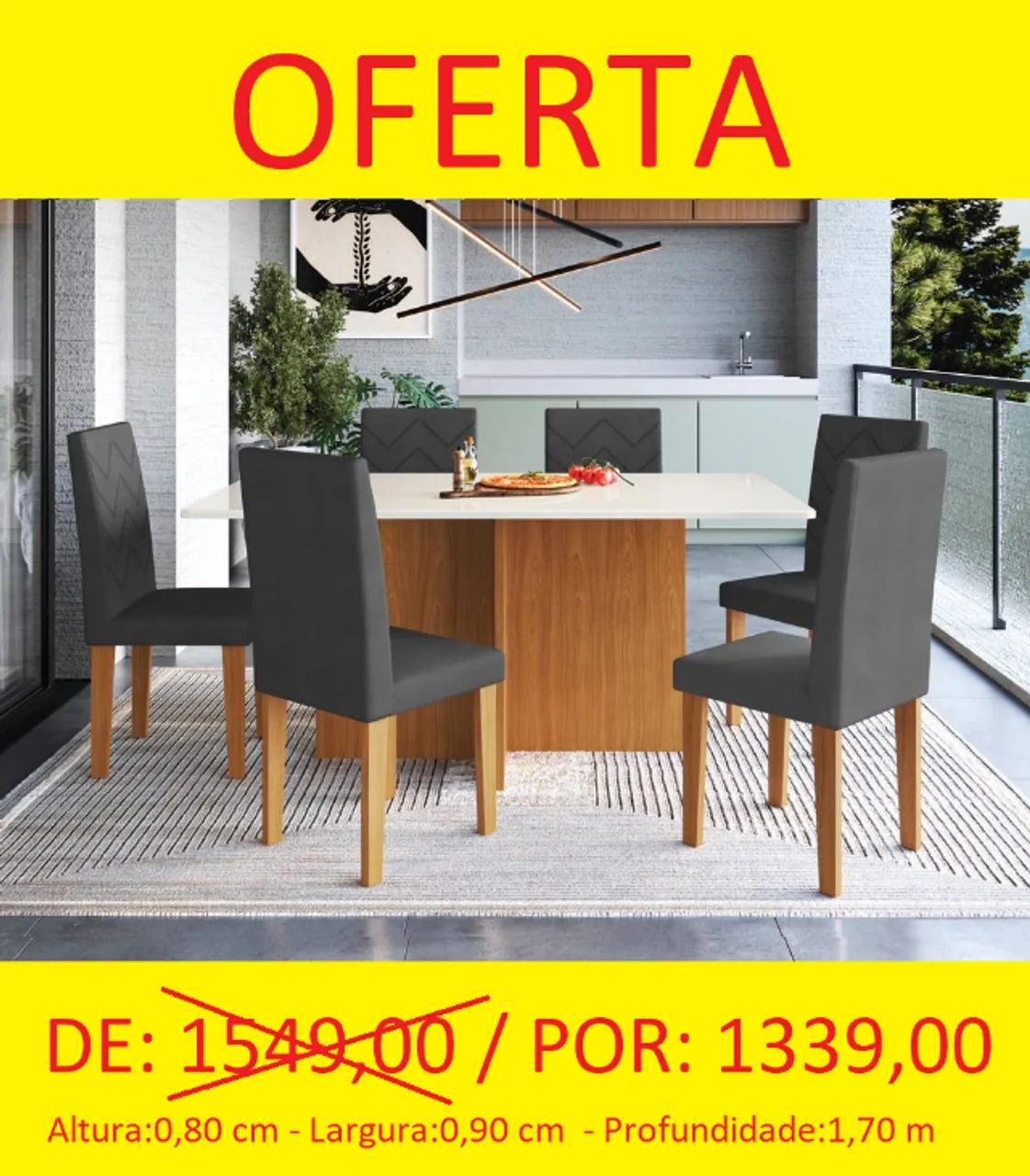 Mesa de jantar 6 cadeiras ofertão - a pronta entrega 