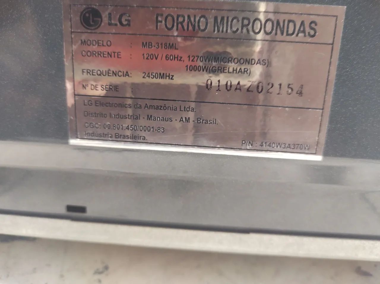 Microondas LG MB 318ml ( com.defeito) - Foto 3