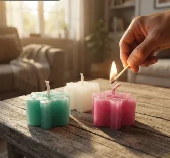 Produto: Vela decorativa e aromática - Floco de Neve
