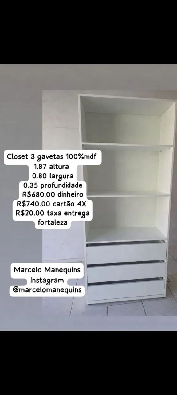 Closet 3 gavetas 