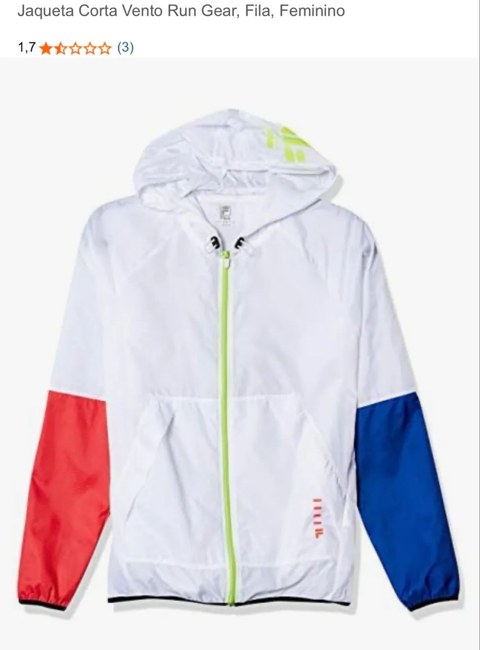 corta vento fila novo TAM P