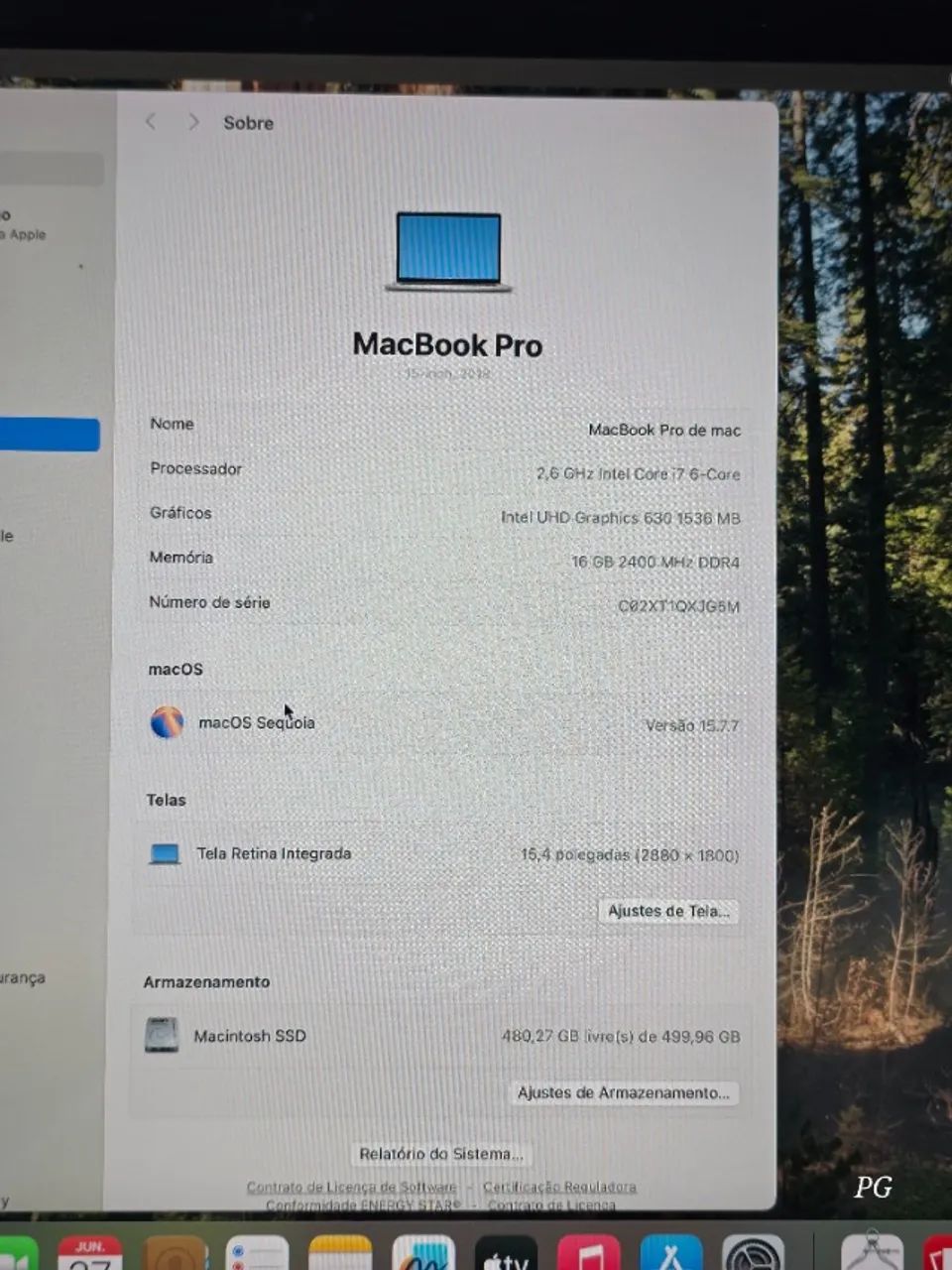 MacBook Pro 2018 i7 16gb 500gb SSD 15 polegadas Placa Vídeo 4gb - Aceito Troca - Foto 5