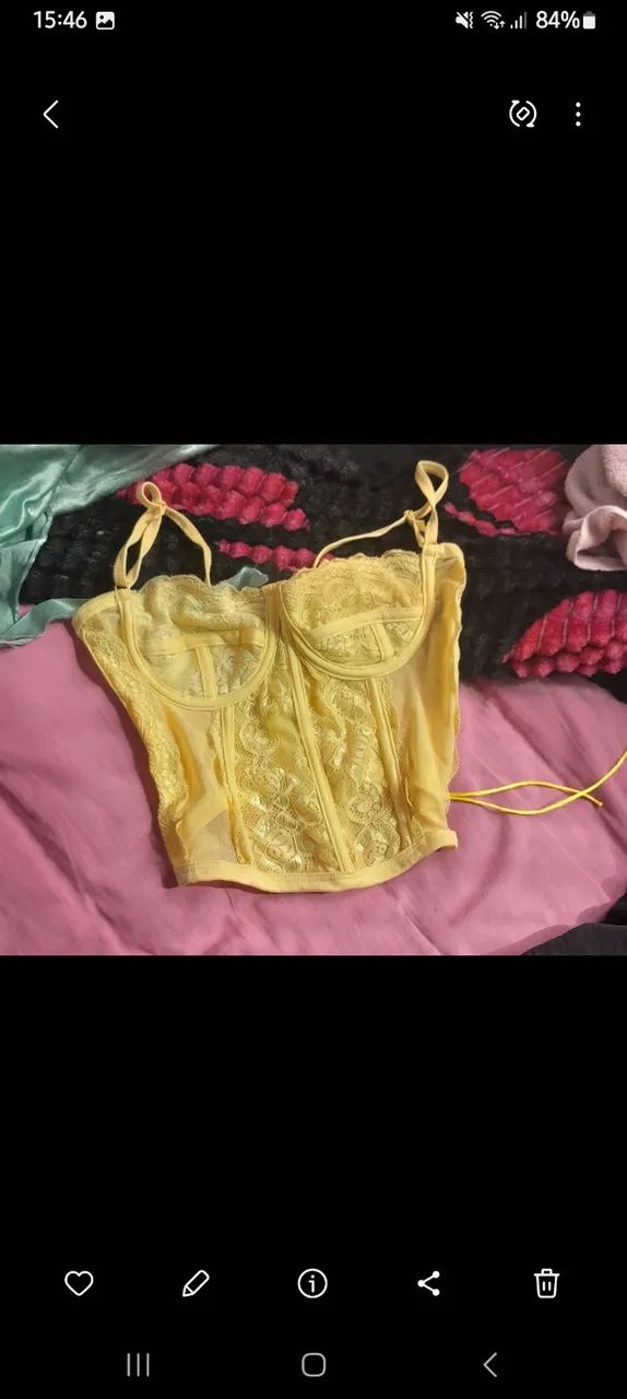 CROPPED AMARELO RENDA  - Foto 2