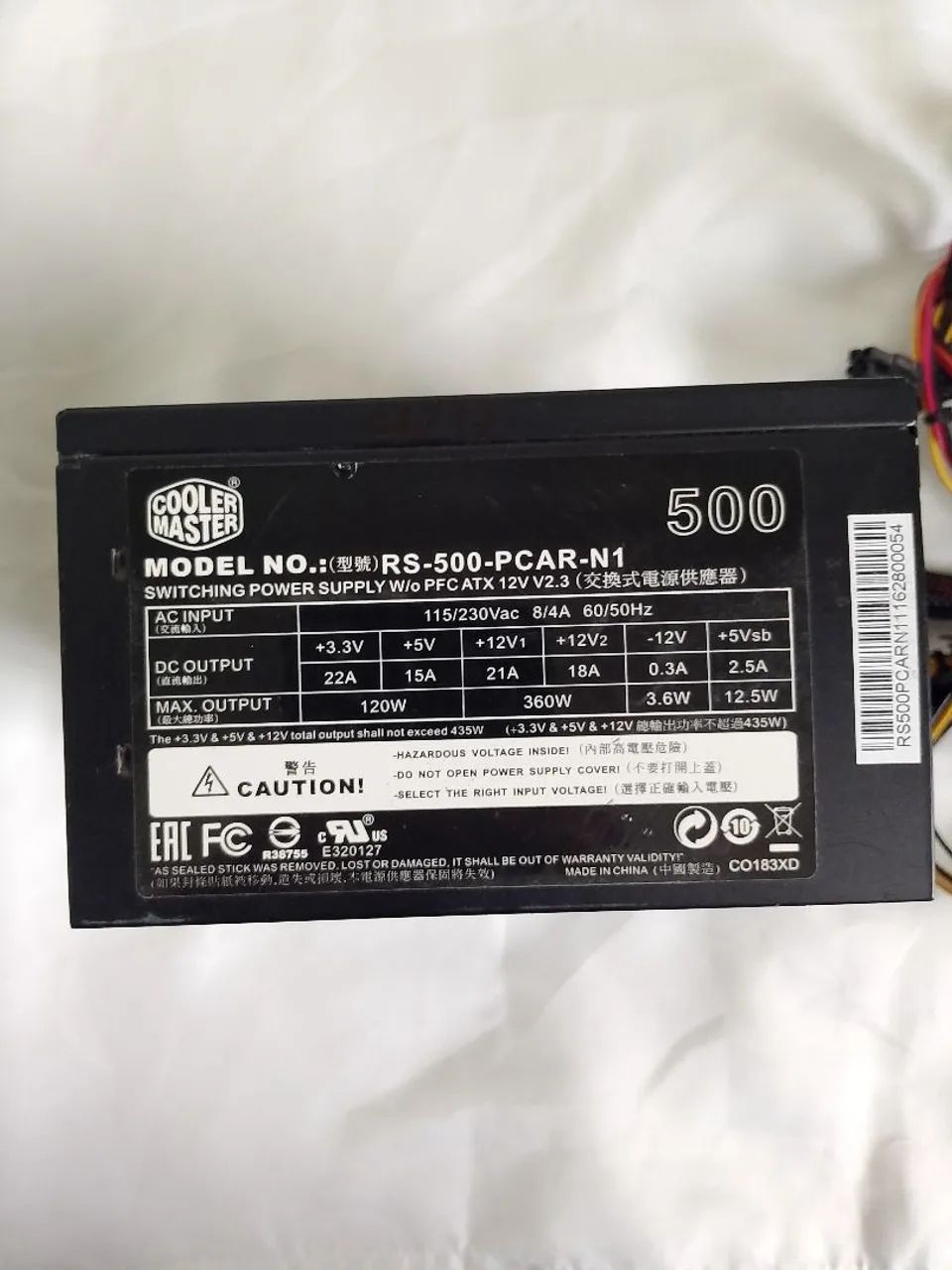 Fonte cooler master 500w real