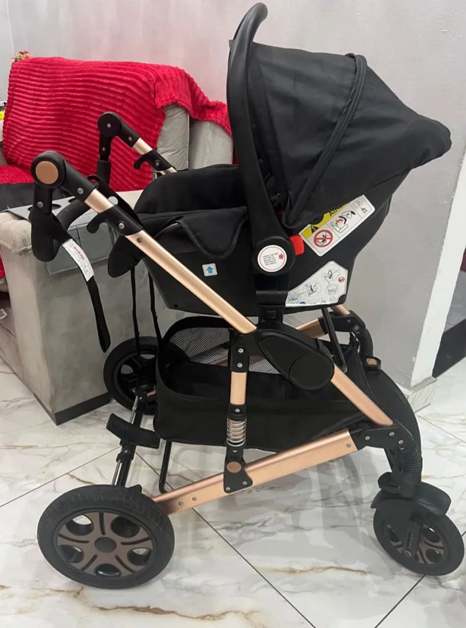 Carrinho de bebê Moisés europeu + bebê conforto  - Foto 4