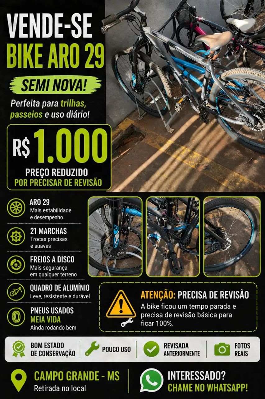 Bicicleta Semi nova,.ótima para passeios e trilhas. 