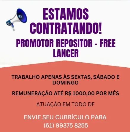 VAGA PARA PROMOTOR - REPOSITOR FREELANCER