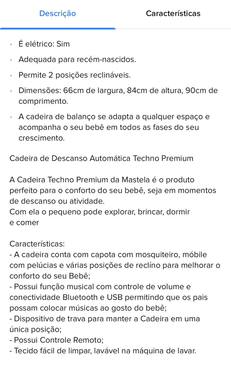 Cadeirinha elétrica de balanço de bebê  - Foto 4