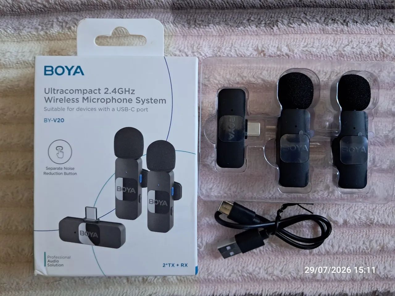 Microfone duplo de lapela wireless Boya