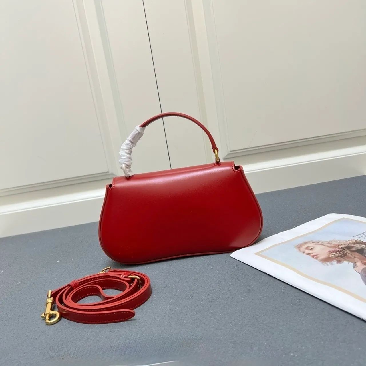 Bolsa Celine Vermelha em Couro  - Foto 5