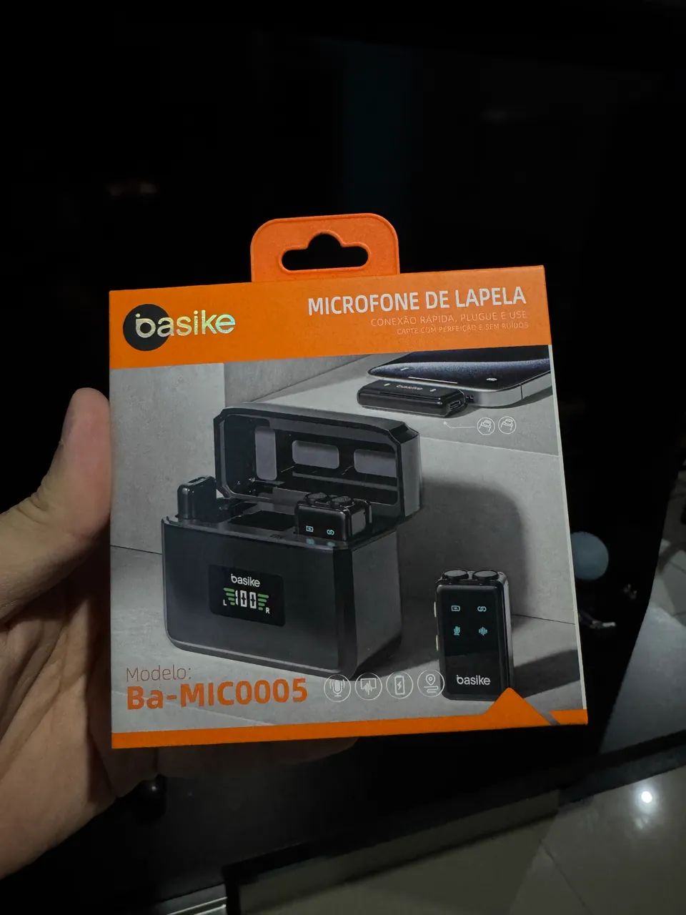 MICROFONE DE LAPELA SEM FIO BASIKE - NOVO - Foto 5