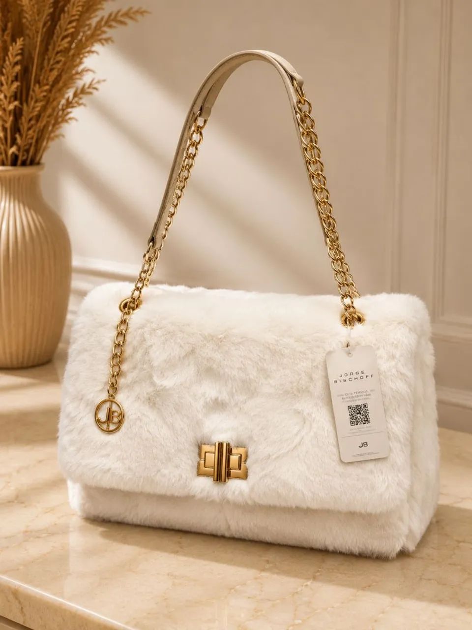 Bolsa de ombro branca Jorge Bischoff
