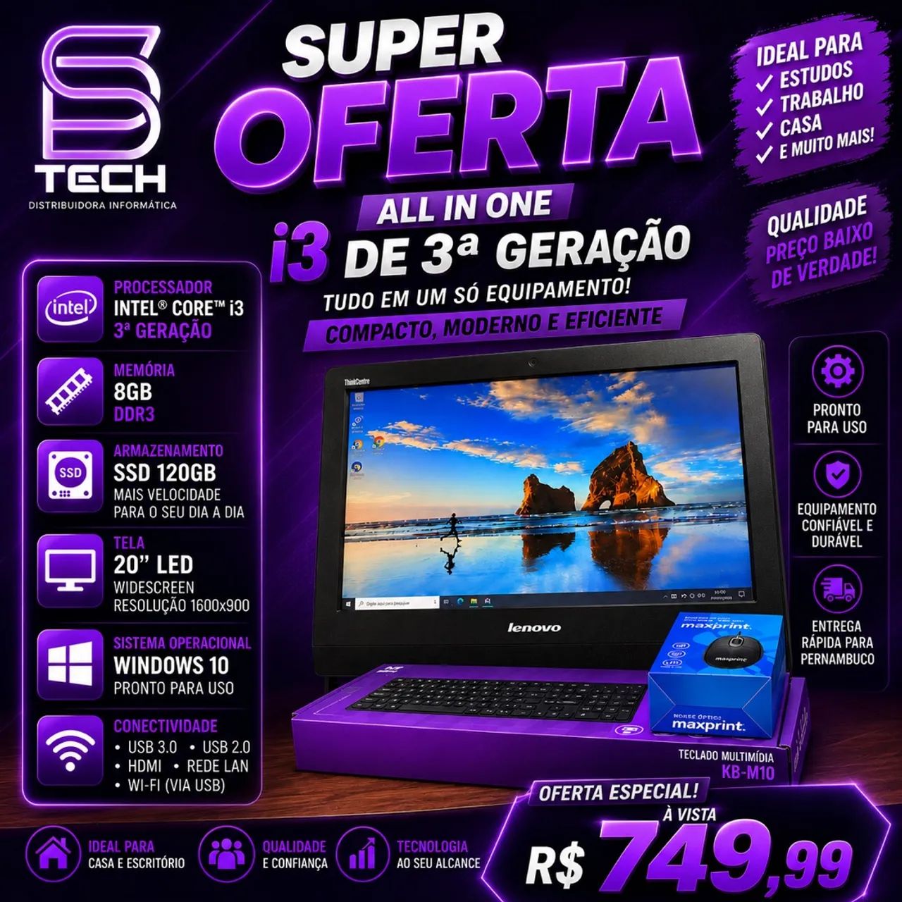 Computador All in one Lenovo i3 - Foto 5