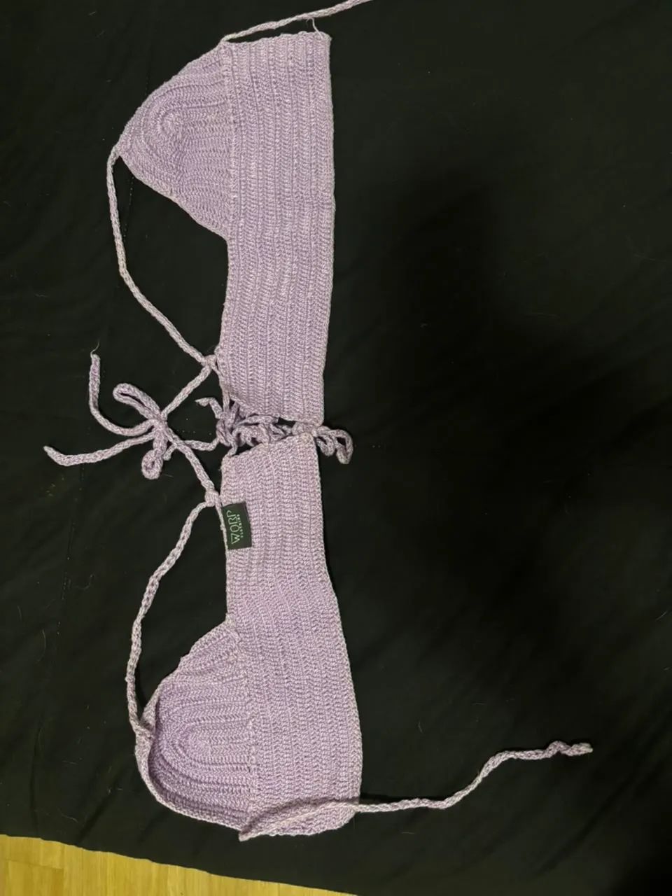 Cropped de crochet lilás - Foto 3