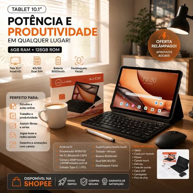 Tablet 10.1 com Teclado e Mouse - Foto 3