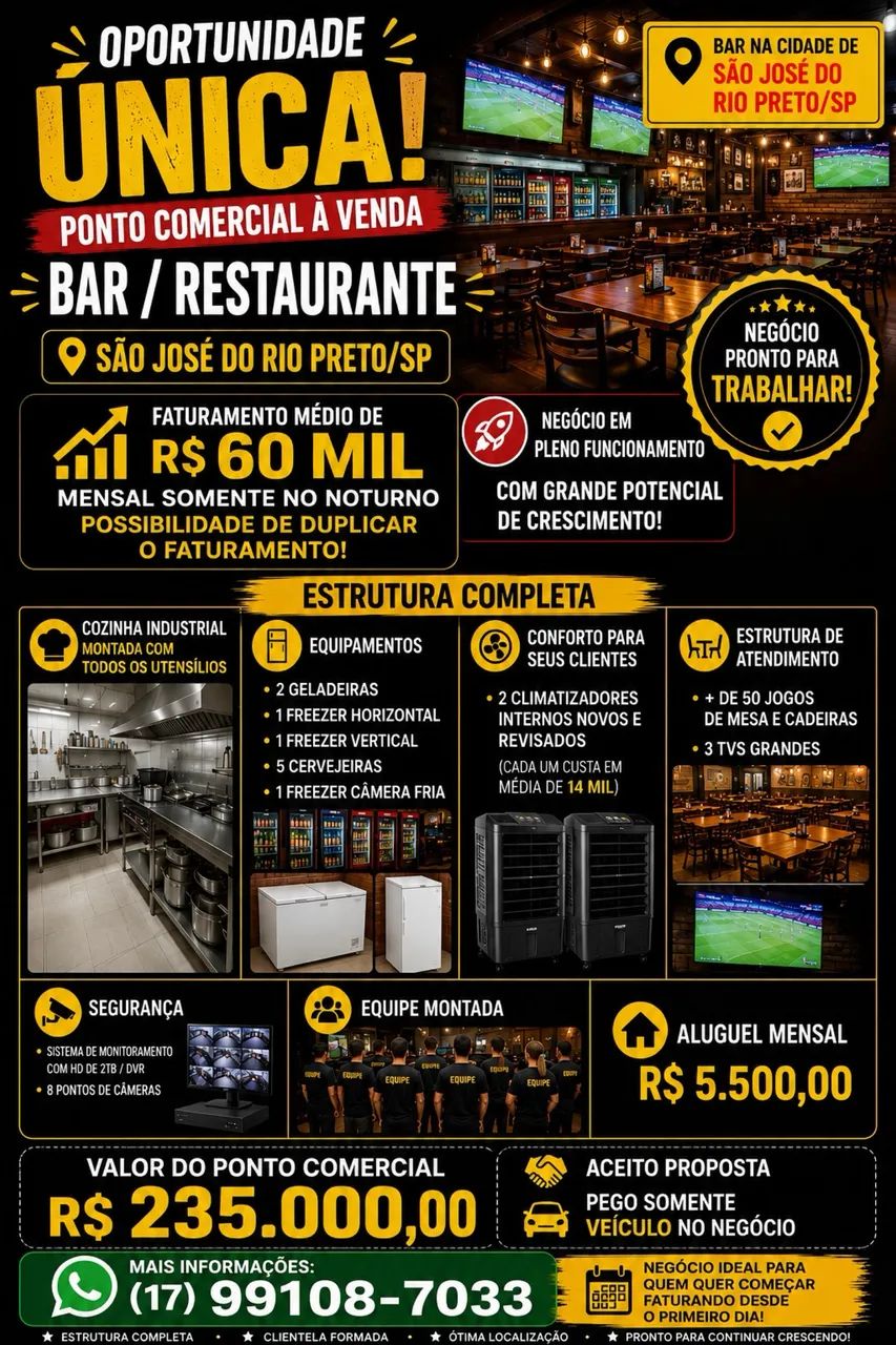 Ponto comercial bar e restaurante