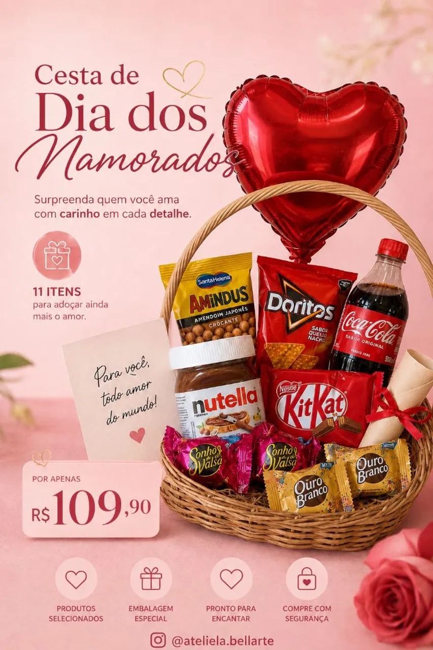 Cesta de dia dos namorados - M  - Foto 3