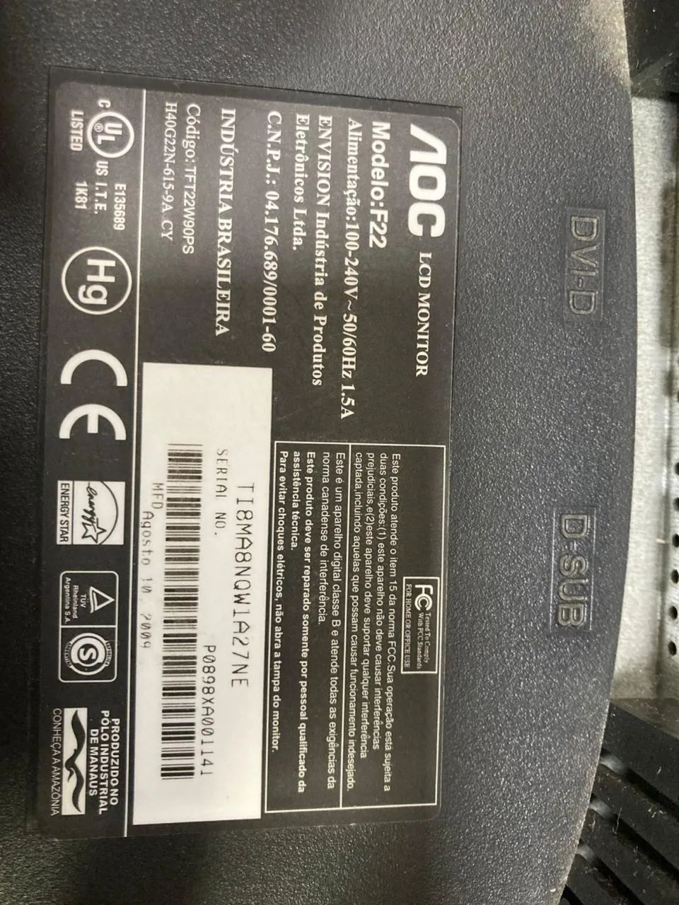 Monitor LCD AOC 21 polegadas - Foto 4