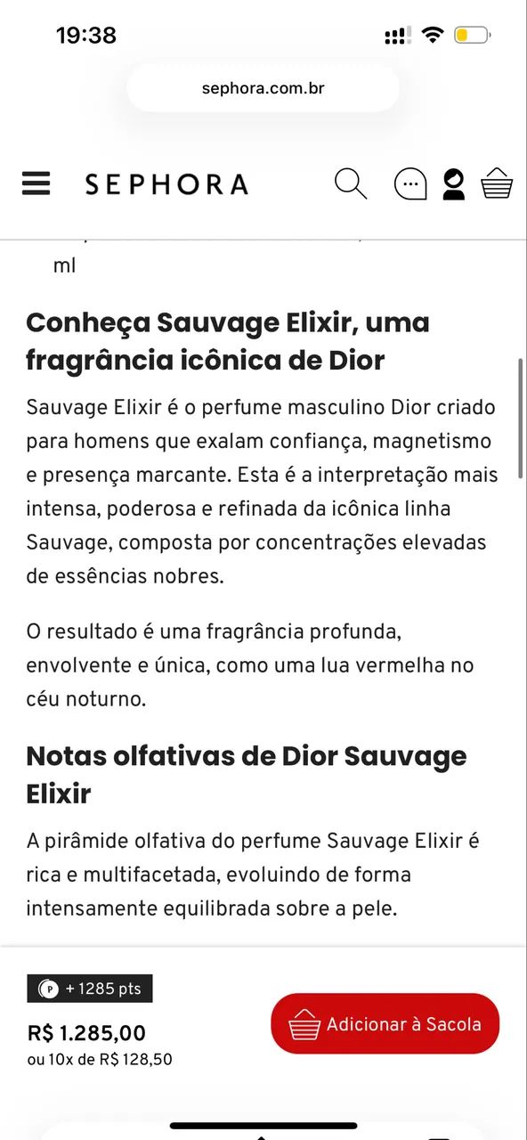 SAUVAGE Elixir Dior 60ml NUNCA USADO - Foto 3