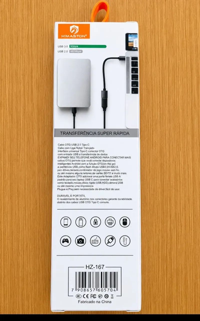 Cabo Adaptador Conector OTG USB Tipo C 3.0 Hmaston - Foto 2