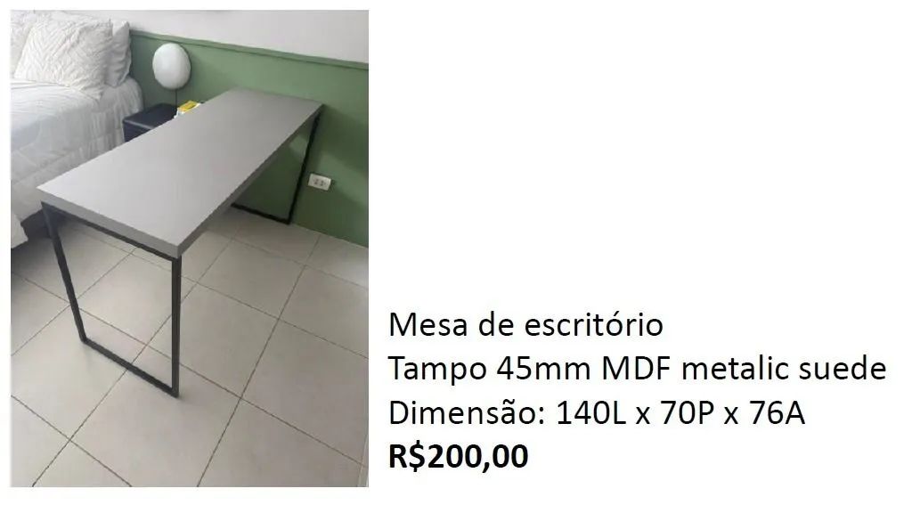 Mesa para escritório tipo industrial 