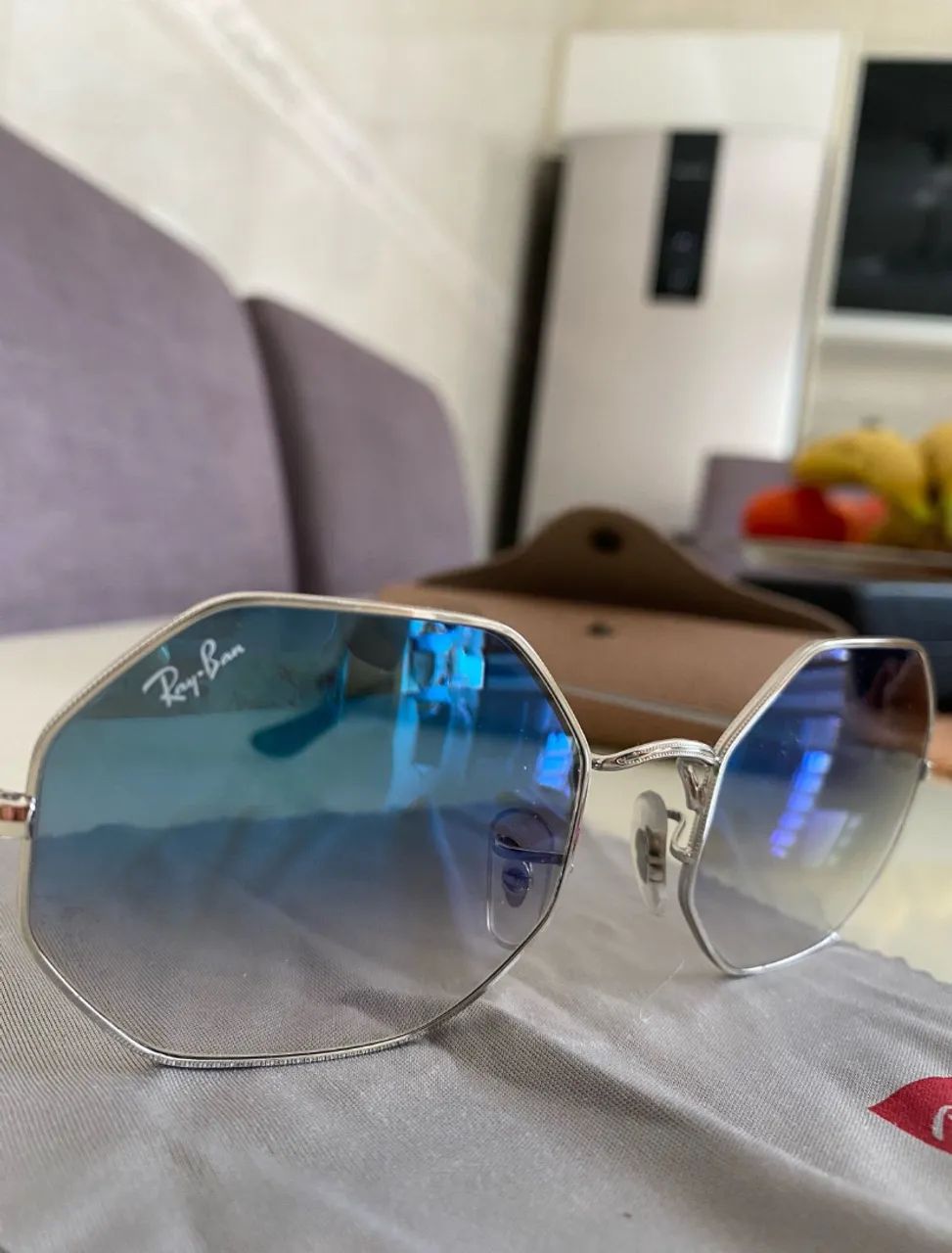 óculos de sol octagon 1972 ray-ban lente azul degrade - Foto 4