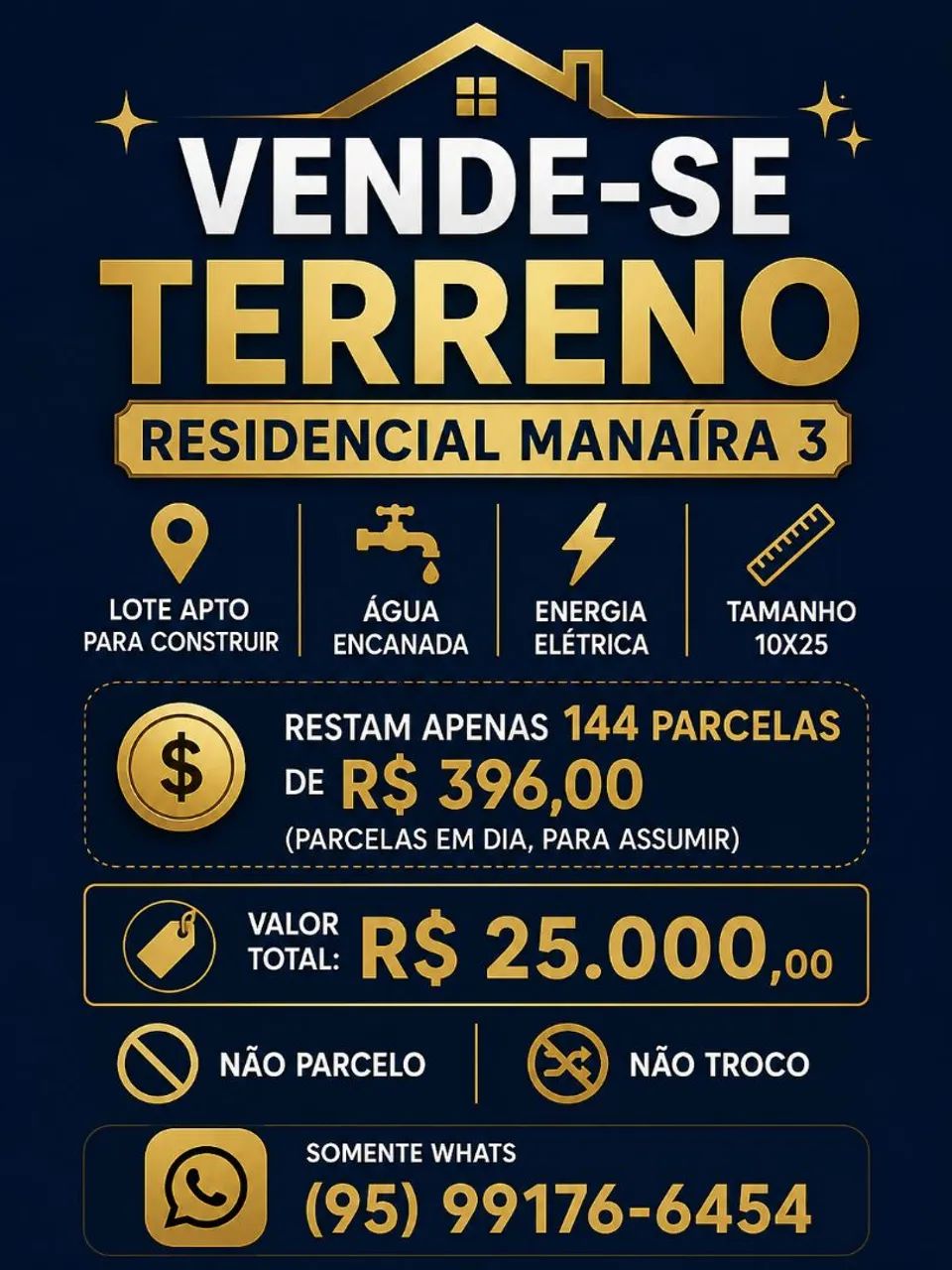 Vende-se terreno no Manaíra 3