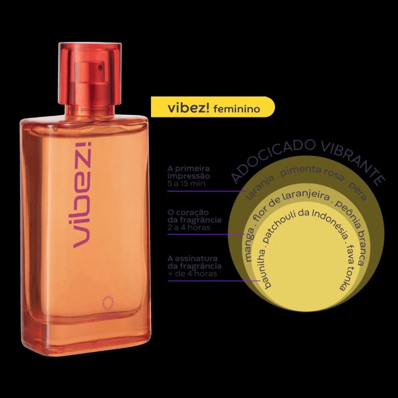 Perfume Feminino Vibez Deo Colônia 75ml - Foto 3