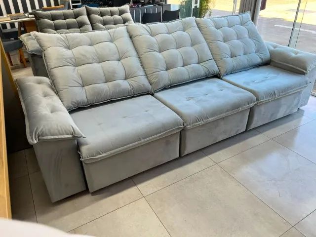 Sofá Retrátil e Reclinável 2,90 m - Novo - 3 Lugares - Foto 2