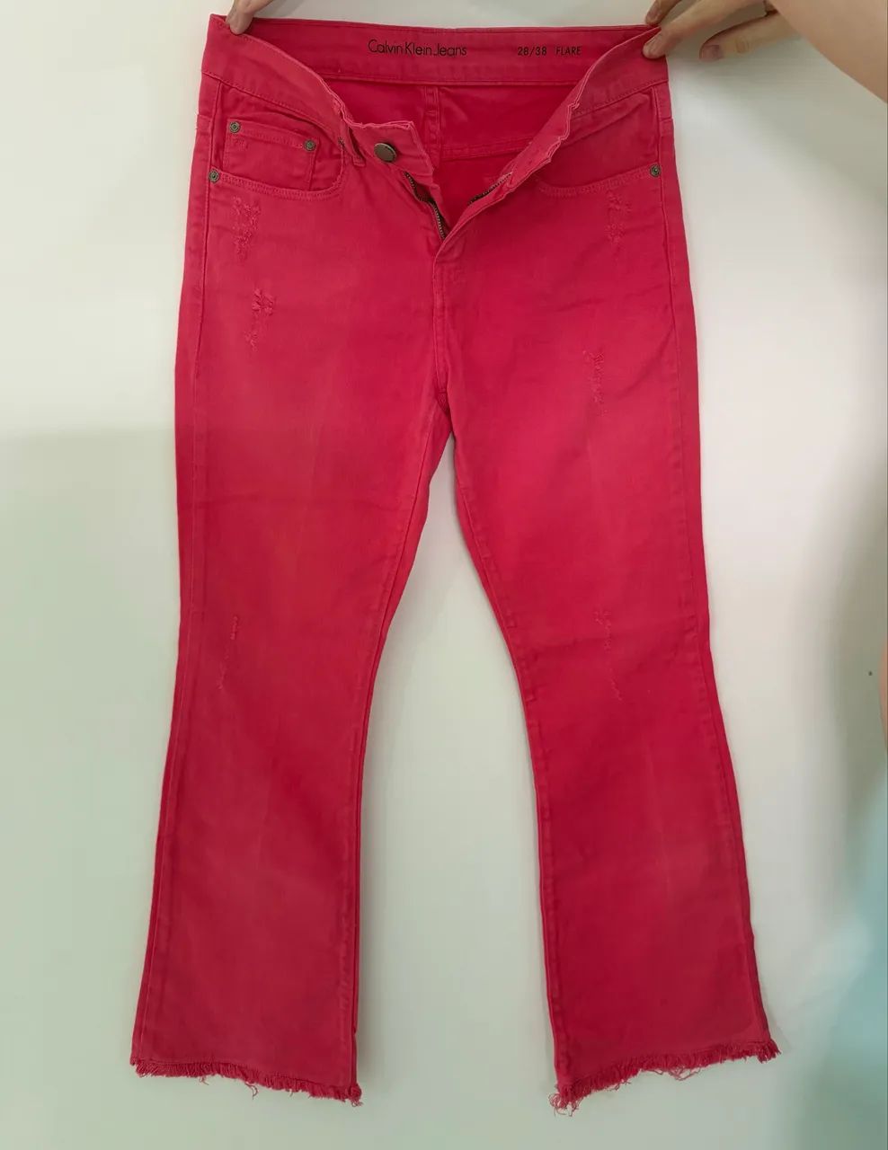 Calça Flare Rosa Calvin Klein