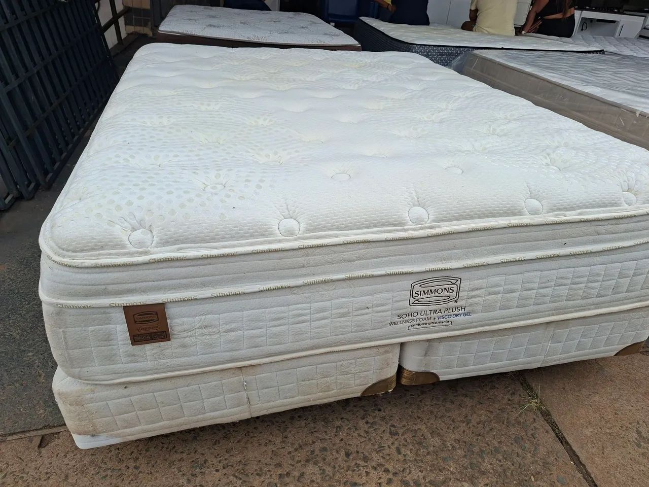 Cama box Queen size colchão simons molas ensacadas bambu  - Foto 3