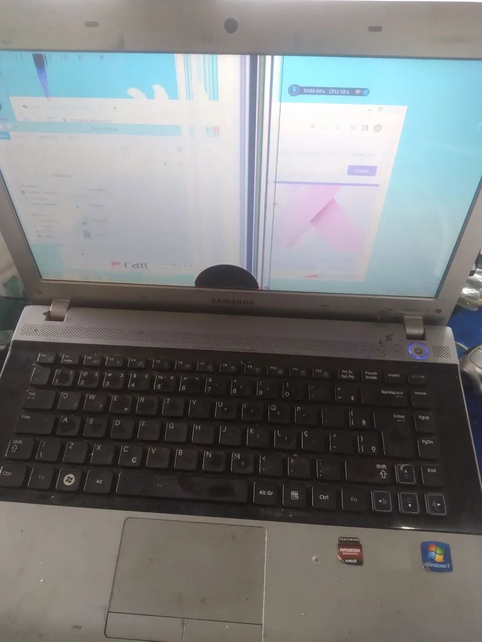 Notebook Samsung + TV Aoc 43 polegadas 