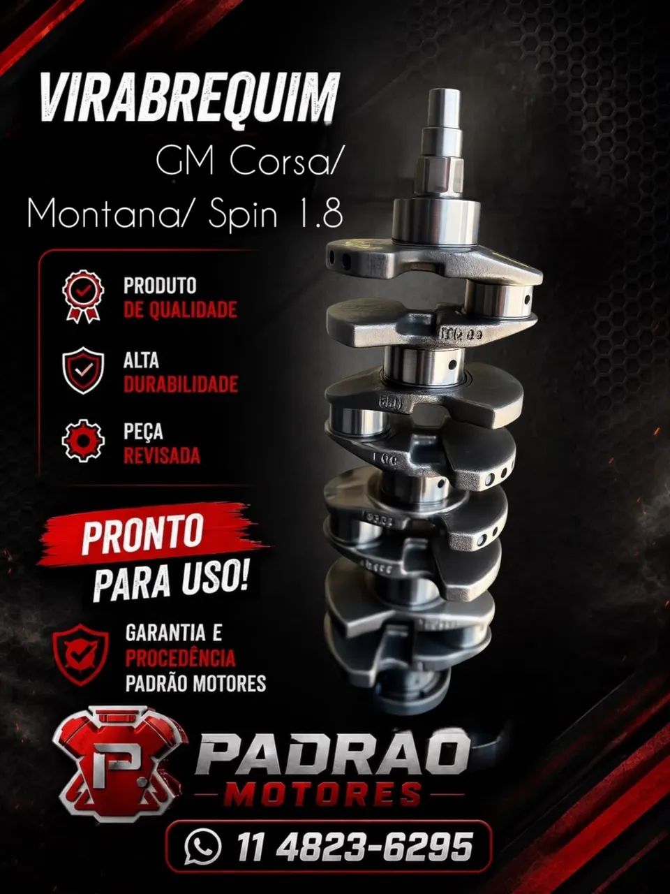 Virabrequim GM Corsa/Montana/ Spin 1.8
