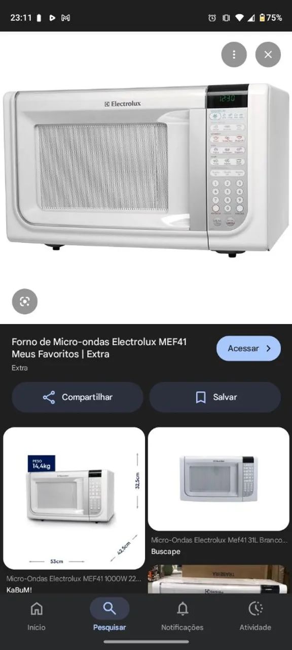 Microondas Eletrolux 