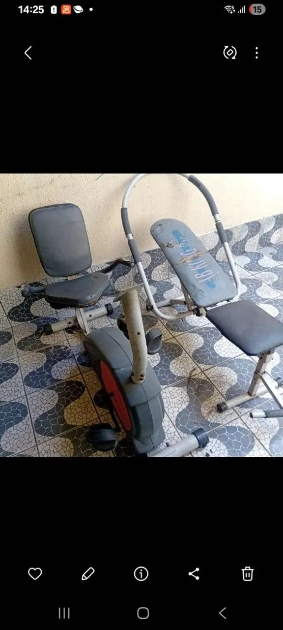 Aparelhos bicicleta e abdômen 