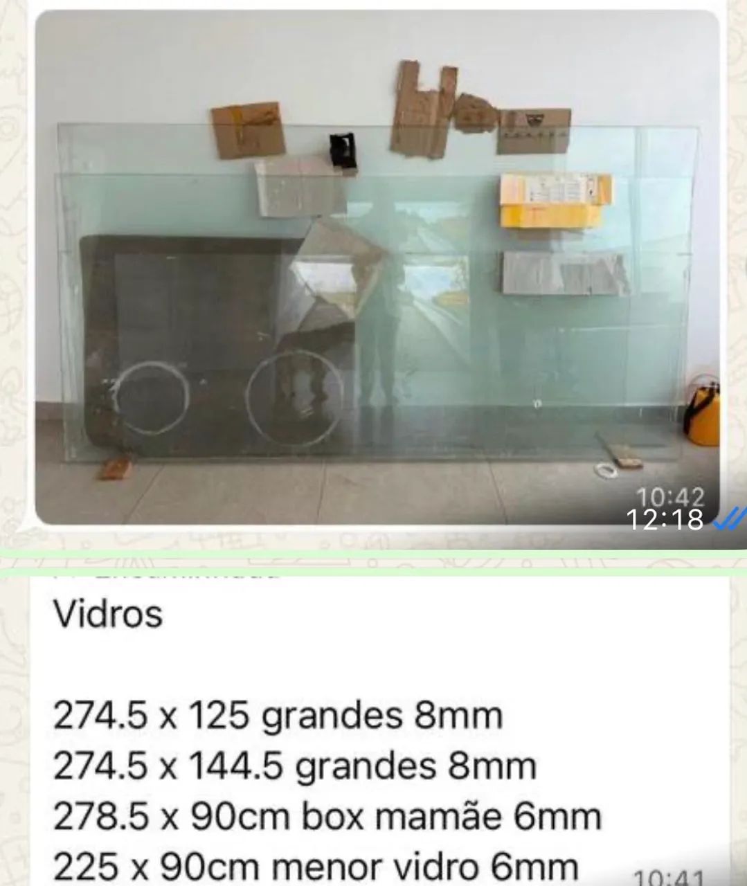 4 Vidros de 8mm e 6mm
