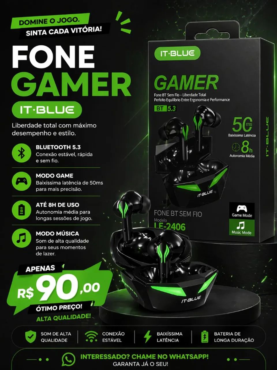 Fone gamer 