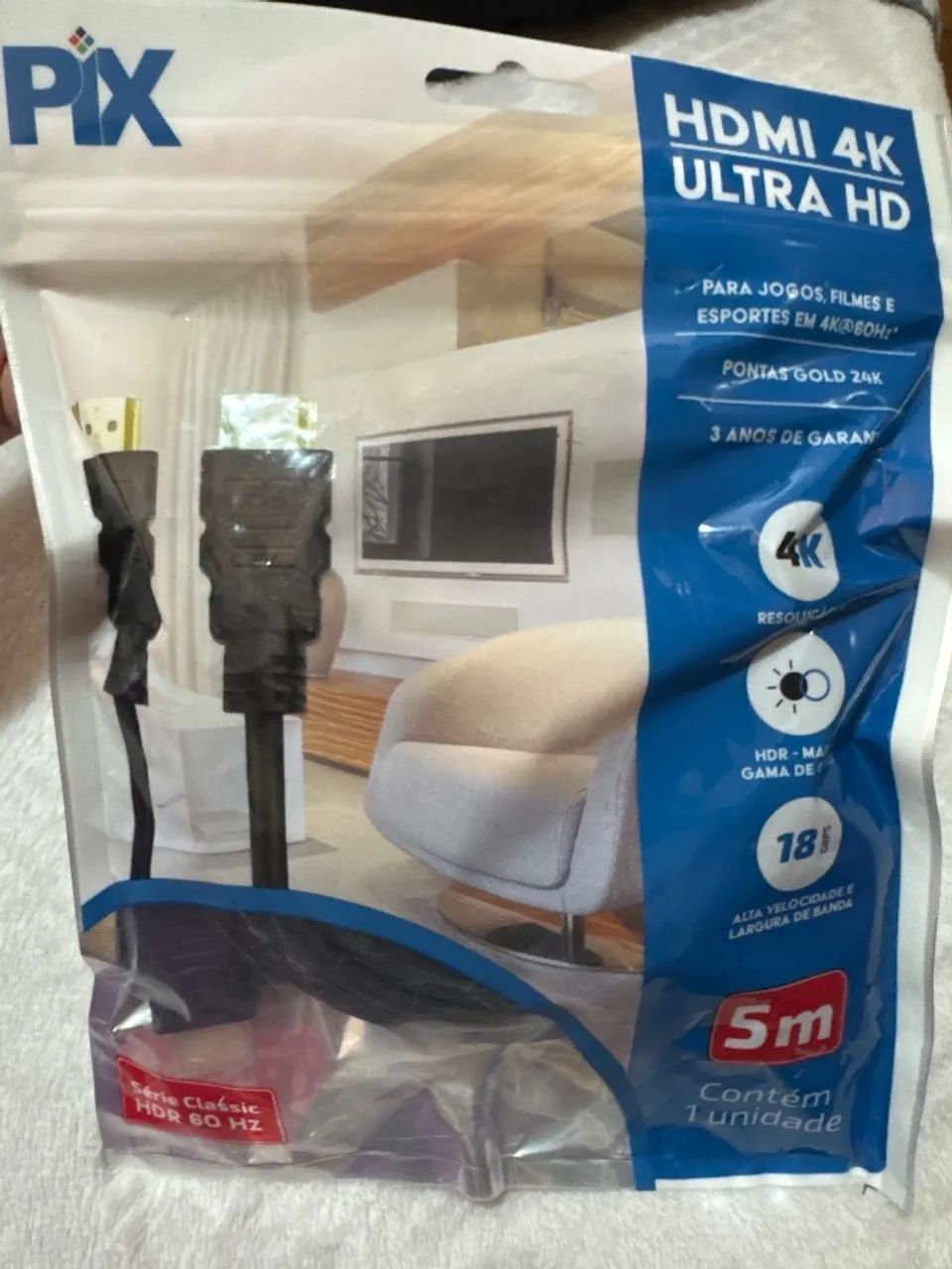 Cabo HDMI 4K ultra HD 5 metros 