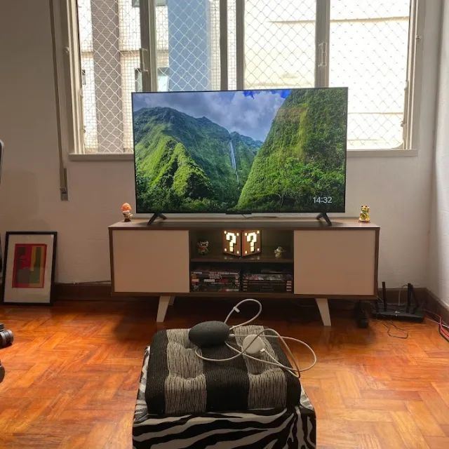 Rack Madetec Lisboa 136cm Suporta TV de 55 Polegadas - Off White/Savana