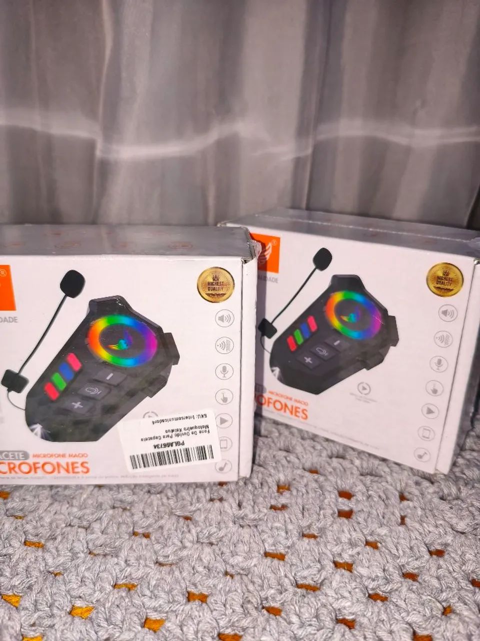 FONE BLUETOOTH PARA CAPACETE - RGB + MICROFONE - Foto 2